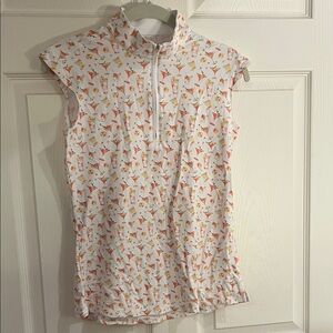 San Soleil Martini Zip-Up Sleeveless Golf Top